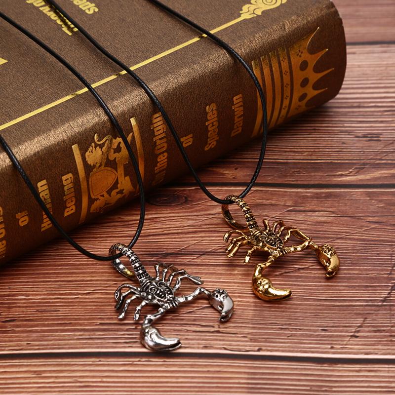 Punk Vintage Scorpion King anheng Cord Chain Halskjede Genser Retro smykker
