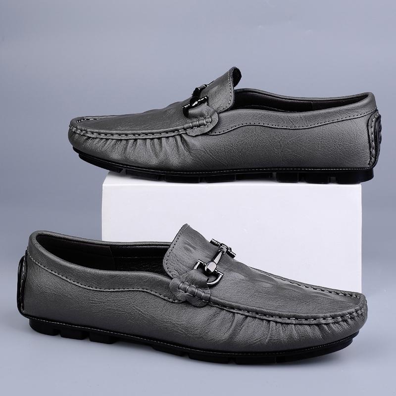 Crocodile Pattern Mens Leisure Walk Shoes Loafers Genuine Leather Casual Shoes Handmade Moccasins Men Comfortable Driving Shoes