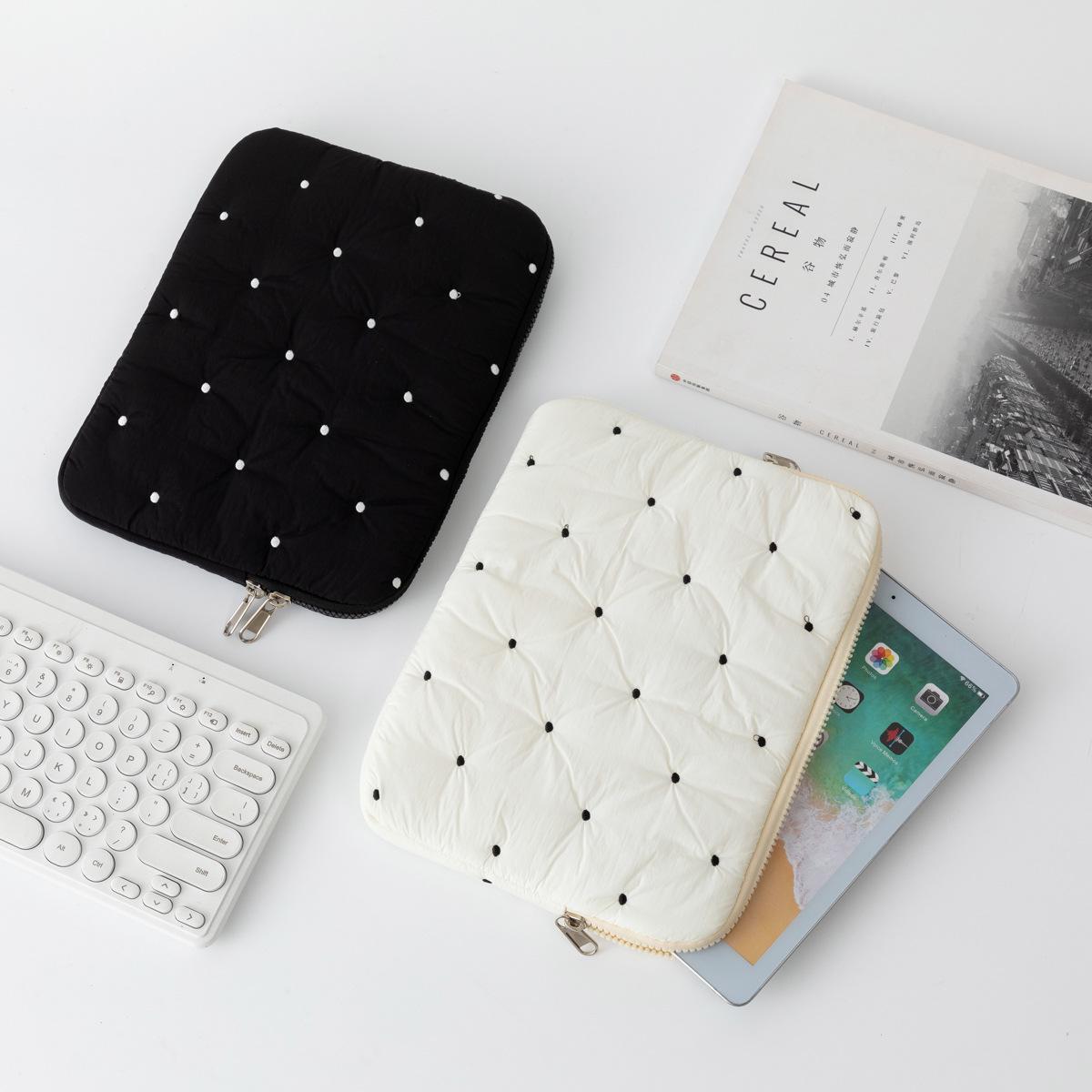 

Вишита сумка в горошок у корейському стилі для зберігання ноутбука та планшета 11-inch білий