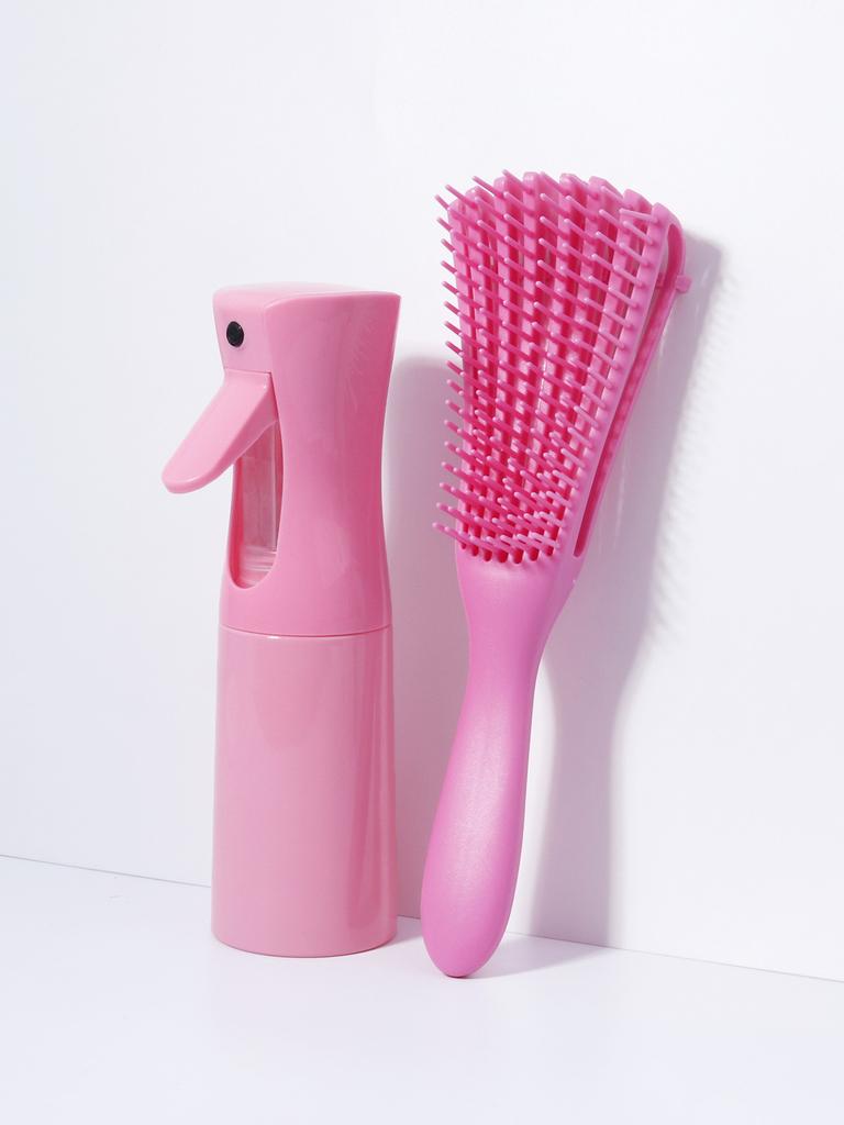 2pcs dry and wet scalp massage comb reduce fatigue exfoliation hair comb and hair spray bottle set Special for real hair wigs