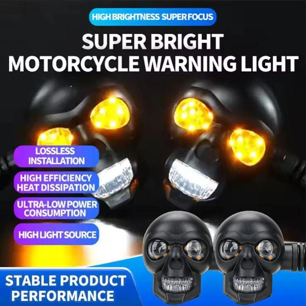 2Pcs DC 12V Motorcycle Turn Signal Lights Universal Fit Motorcycle Indicator Lamp Scooter Use