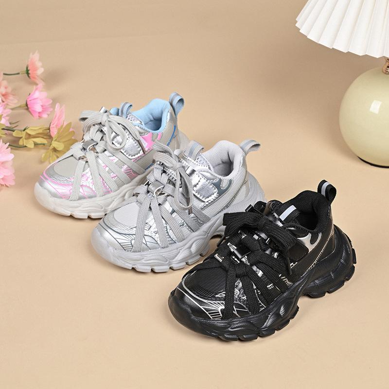 Children's shoes 2025 spring and autumn new girls' dad shoes spider-man breathable mesh running shoes boys' sports shoes