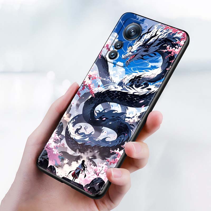 Anime Dragon Design For Xiaomi Mi 15 14 13 13T 12 12T 12S 11 11i 11T Pro Ultra Lite 5G Black Soft Phone Case