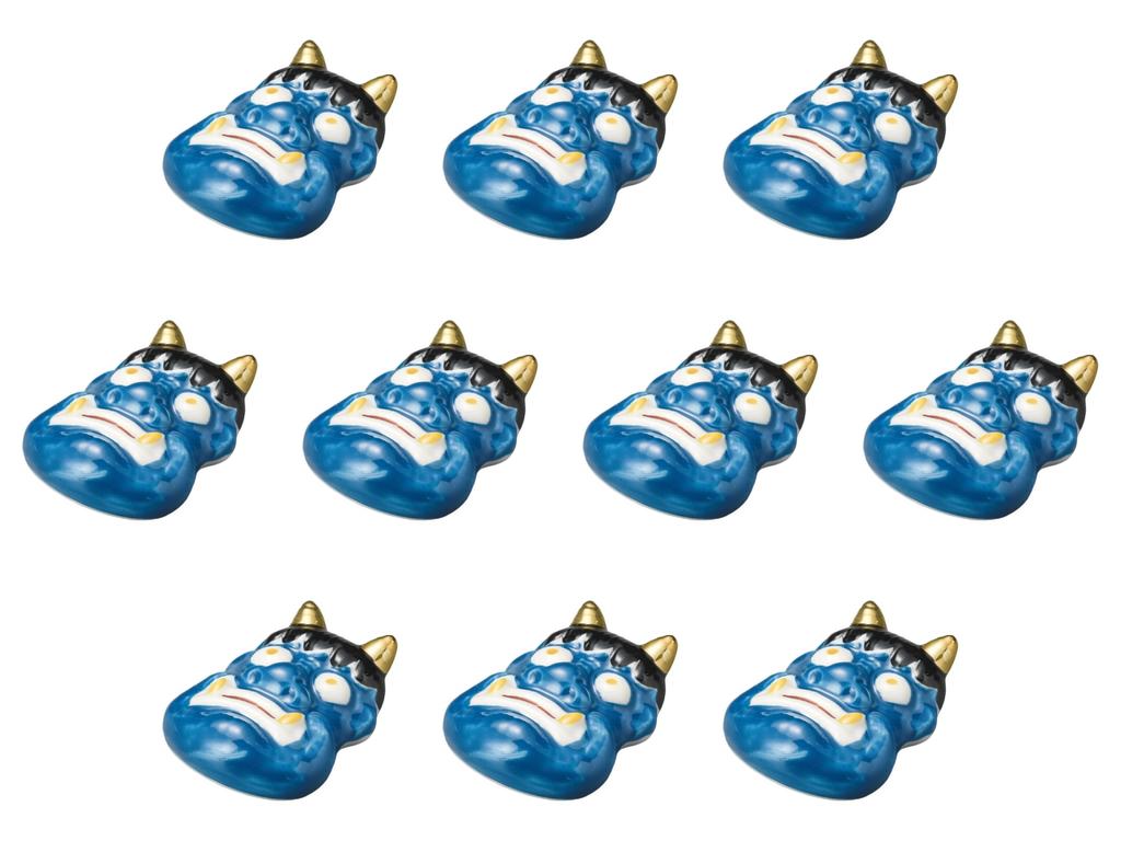 Set of 10 Blue Oni Chopstick Rests Chopstick Rests Setomonohonpo [5.2cm]
