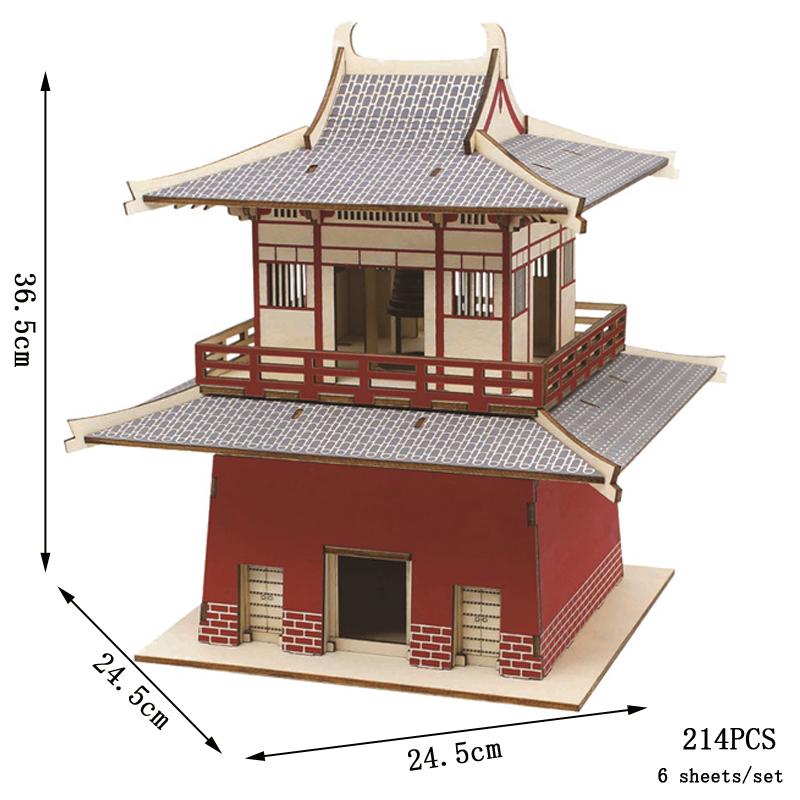 3D Car Wooden Puzzle Retro Bus Camper Van Sailboat Airplane House Model DIY Kids Learning Educational Toys For Children Girls