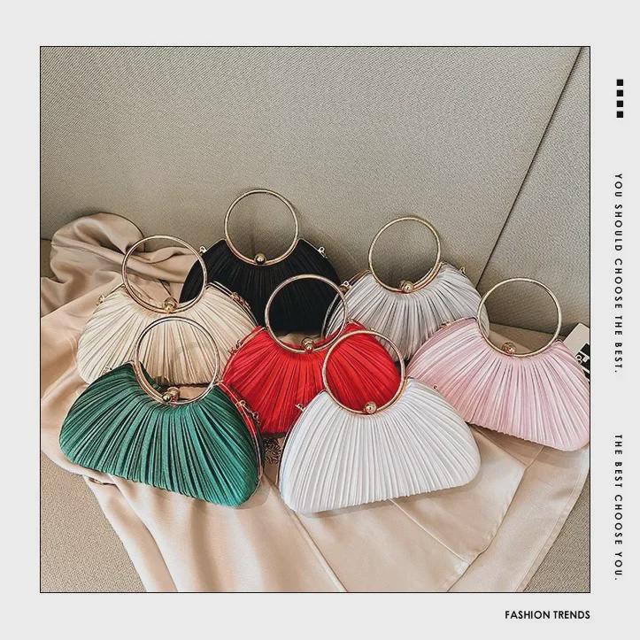 Elegant Pleated Evening Clutch for Women