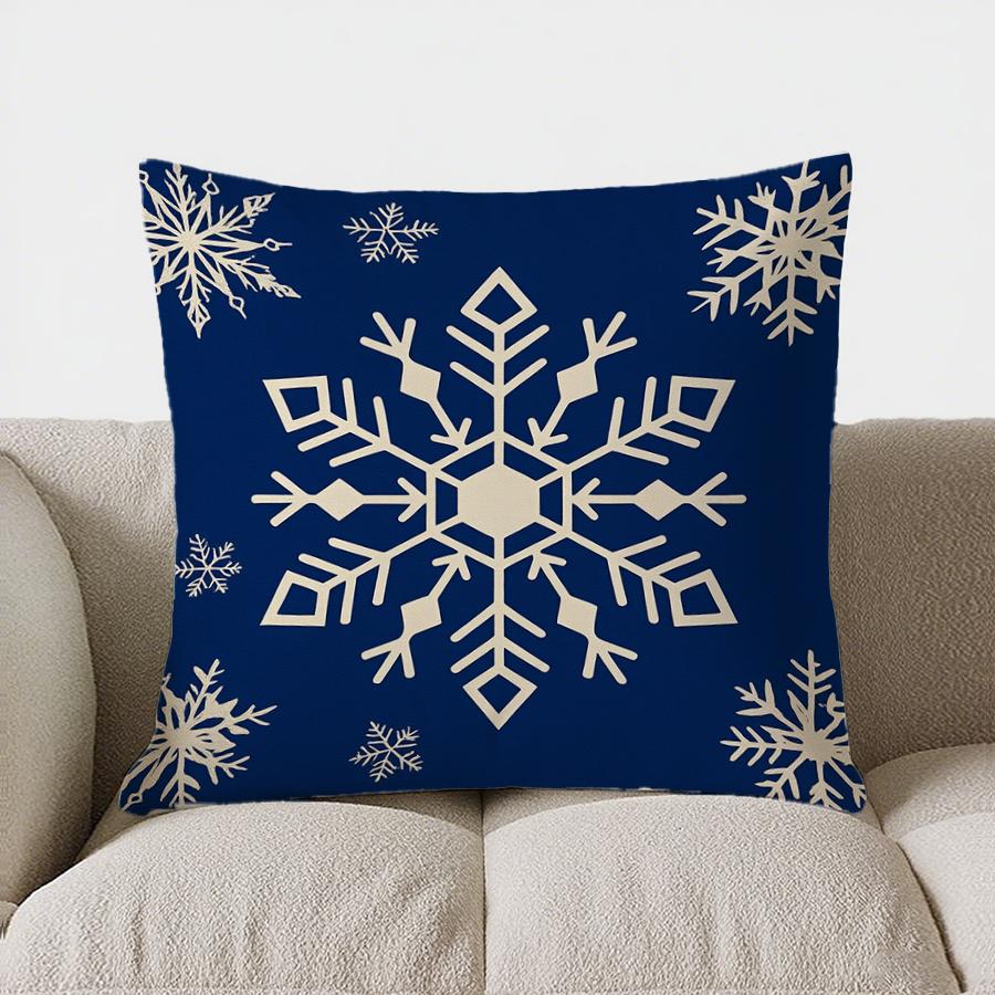 Home Decor Christmas Trees & Snowflakes Decorative Pillow Pattern Cushion Cover Suitable For Sofa Bedroom Car Pillow Cover