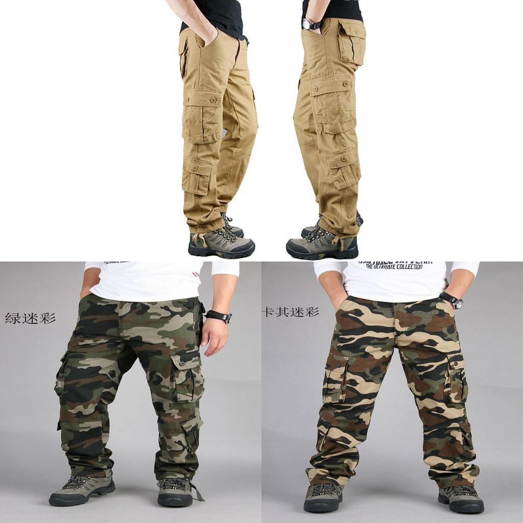 Outdoor Men Multipocket Work Pants Cotton Durable Casual Trousers For Youth