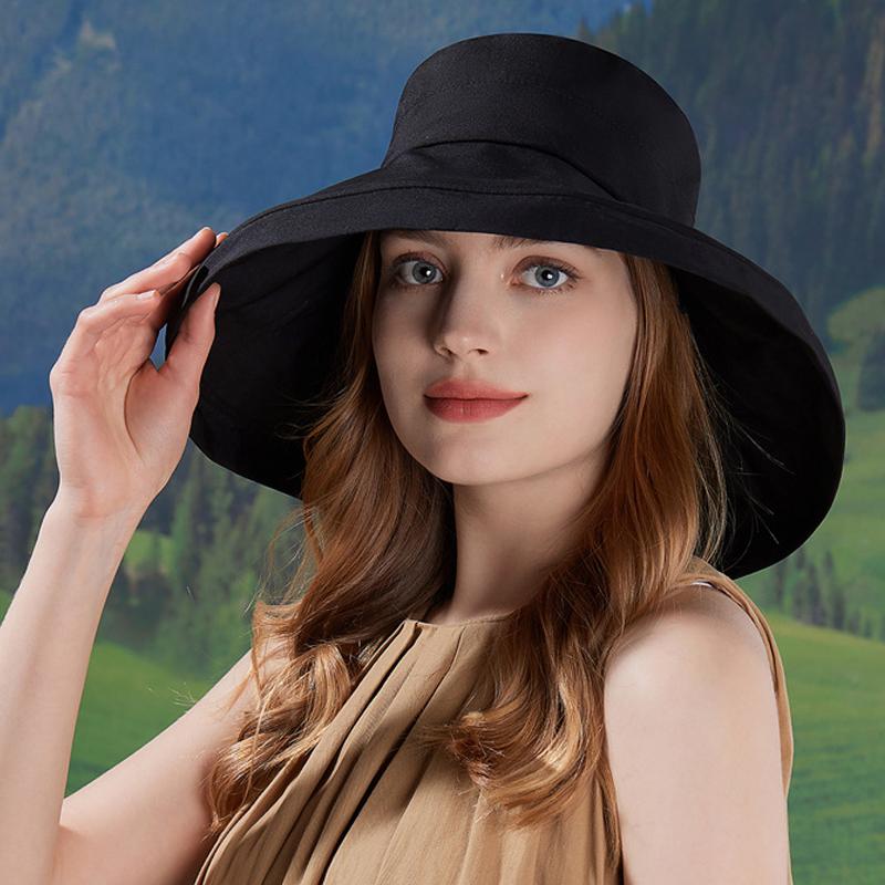 Spring Summer Outdoor Sun Hat Women Large Brim Sun Protection Fisherman Hat