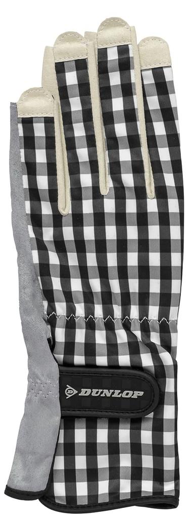Dunlop DUNLOP Tennis Ladies Gloves Hole TGG0462W Black White M (Nail-through, Palm-side Type) (Both Hands)
