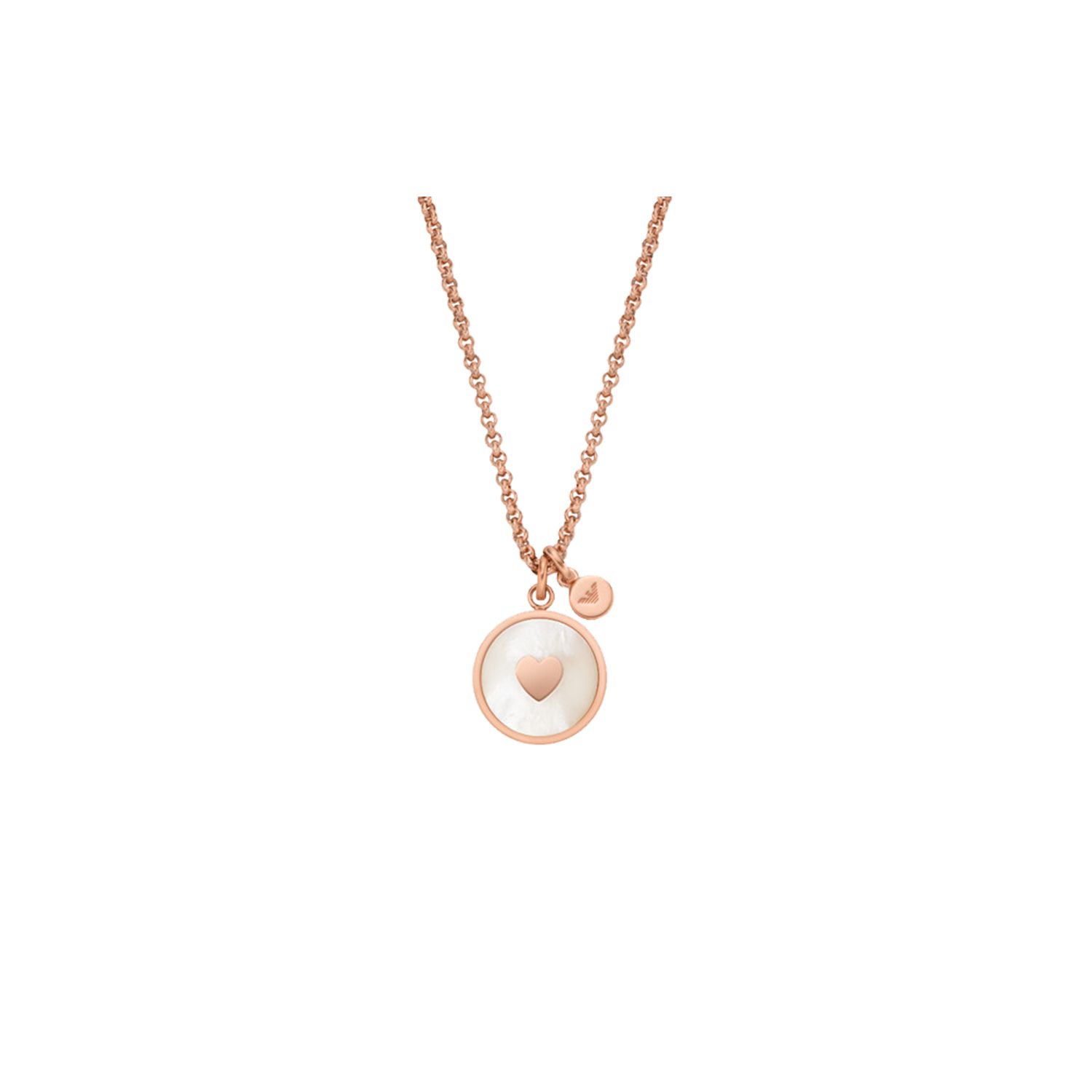 

Emporio Armani Fashion Heart Personality Mother Of Pearl Pendant Choker Necklace Women necklace EGS2903221 Shopping Bag,F,Rose Gold