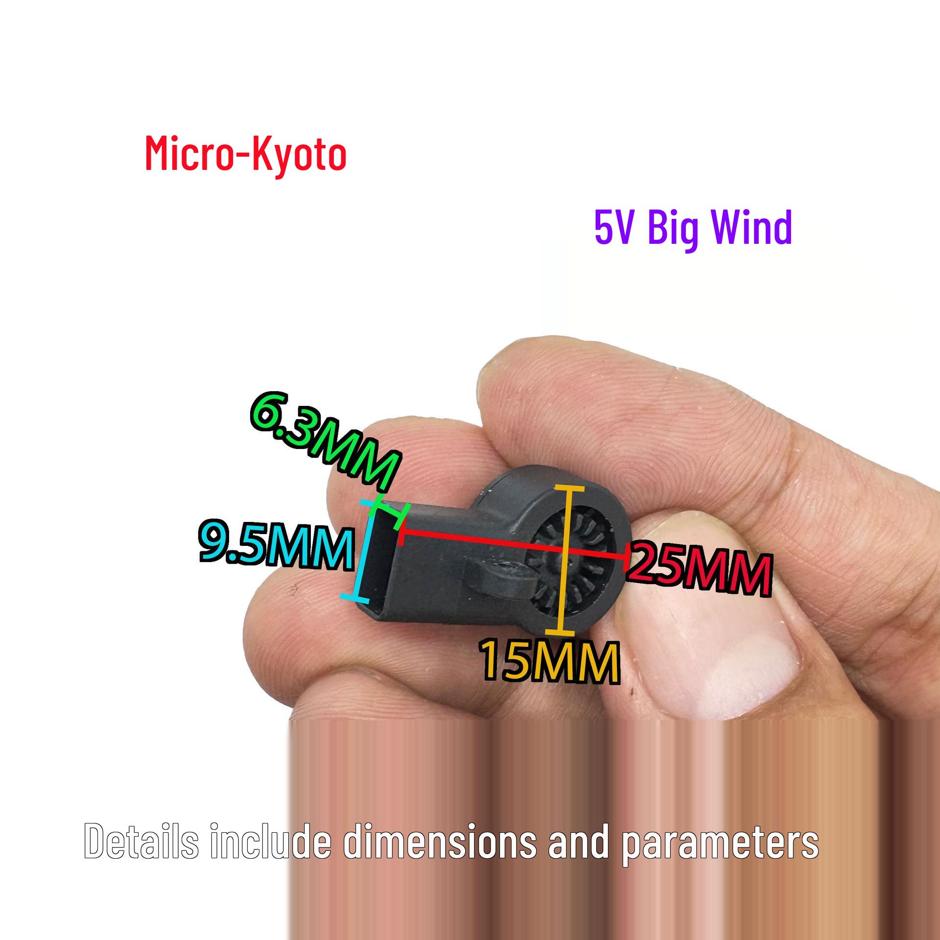 

Weijingduo 5V Міні турбовентилятор охолодження для зволожувачів, 25 мм 2-wire bare with long nozzle