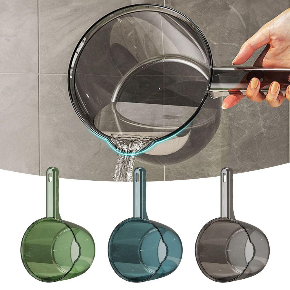 Plastic Water Dipper Long Handle Transprent Washing Scoop Fashion Bathroom Kitchen Gadget