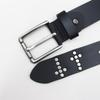 Y2K Punk Men's Genuine Cowhide Leather Belt with Full Row and Cross Rivets