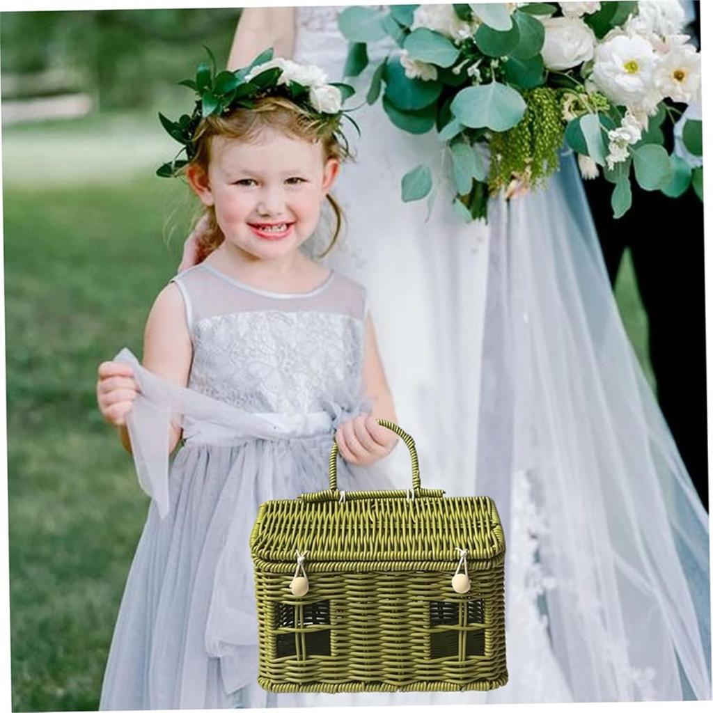 Garden Harvest Basket, House Shaped Rattan Picnic Basket, Decorative Hand Woven Shelf Organizer,for Organizing, Storage.