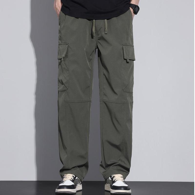 2024 Sommer-Cargohose für Herren, amerikanisches Retro-Design, mehrere Taschen, gerades Bein, einfarbig, Freizeithose, Übergröße, lockere Jogginghose, M-4XL