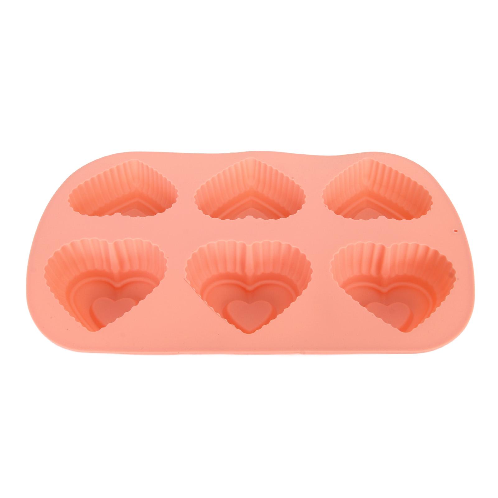 6 Holes Heart Shaped Silicone Mold For Chocolate Cake Jelly Pudding Handmade Soap Mould Candy Making L