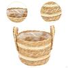 Woven Planter Basket Plant Pot Cover Decorative Wrap Organizer with Liner Handles for Yard
