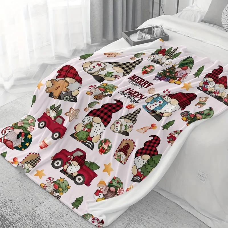 Christmas Gift Cookies Printed Blanket for Sofa Bed Travel Camping Living Room Office Conditioning Blanket for All Seasons Gifts