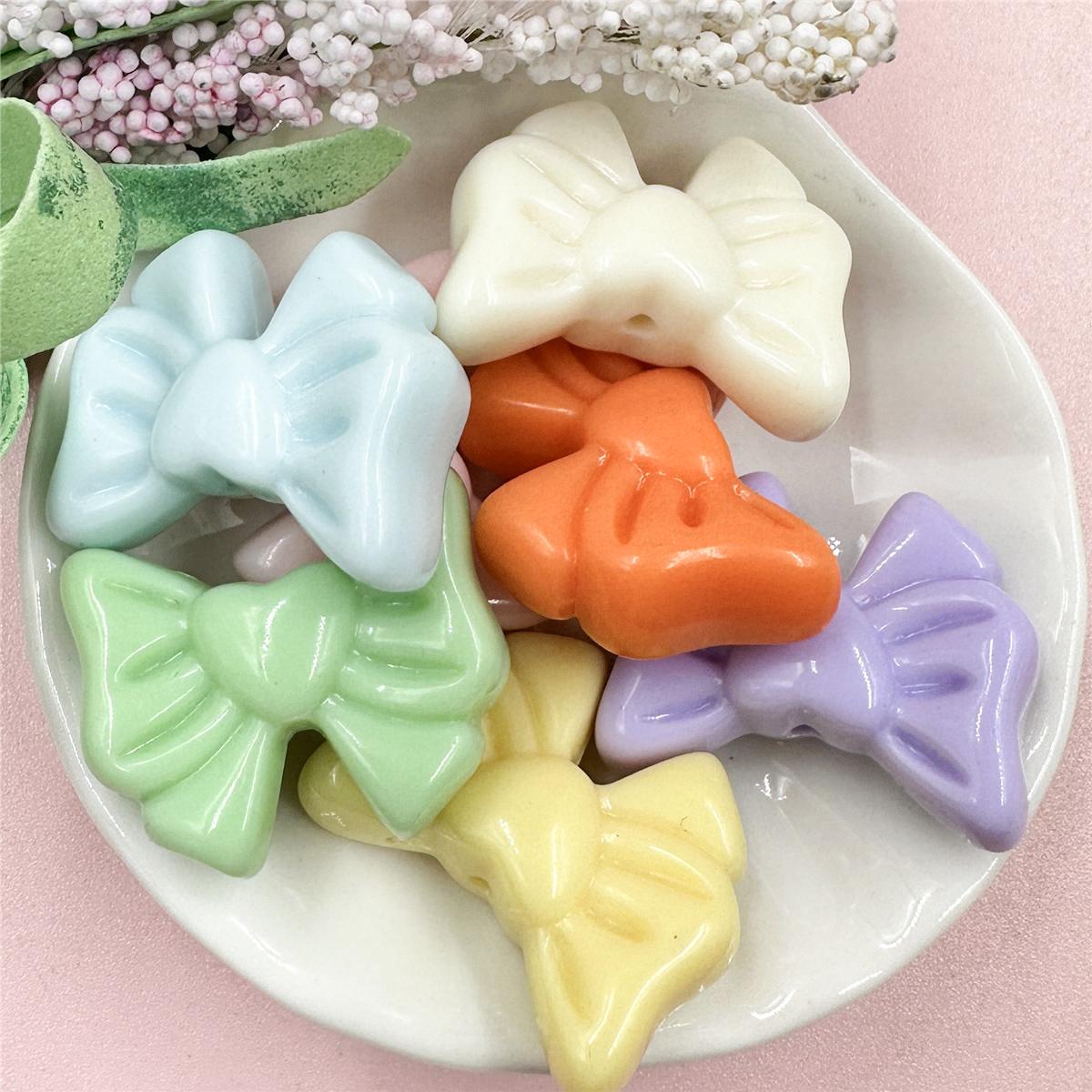 

7 шт. для изготовления сережек-браслетов с бантом 22,5*28 мм свободные бусины акриловые однотонные DIY ювелирные аксессуары сердце материалы из бисера ювелирные изделия разноцветный