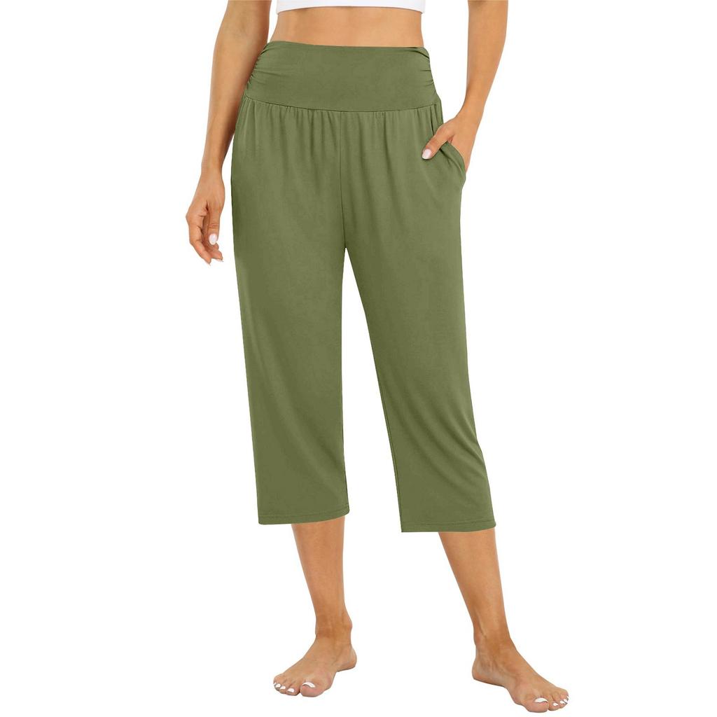 Pantaloni da Donna Estivi Larghi da Yoga Comodi Pantaloni da Allenamento con Tasche