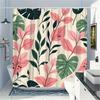 Tropical Leaf Shower Curtain - Anti-Mold, Waterproof Bathroom Decor, Unique Gift, Stylish Design, Vibrant, Durable