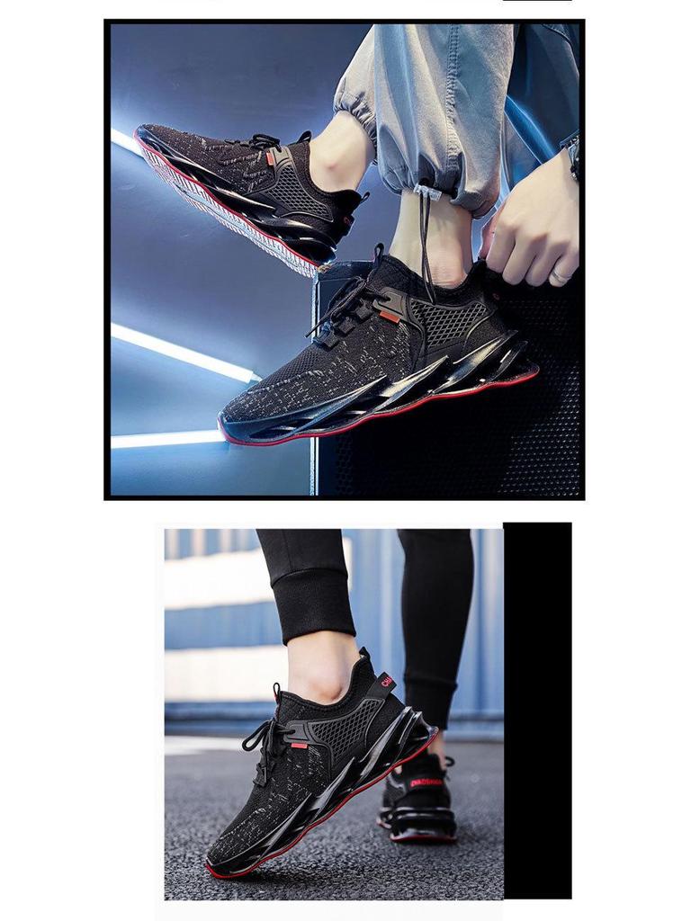 Jesienne Męskie Oddychające Casualowe Sneakersy Blade - Modny Design z Latającej Tkanej Siateczki