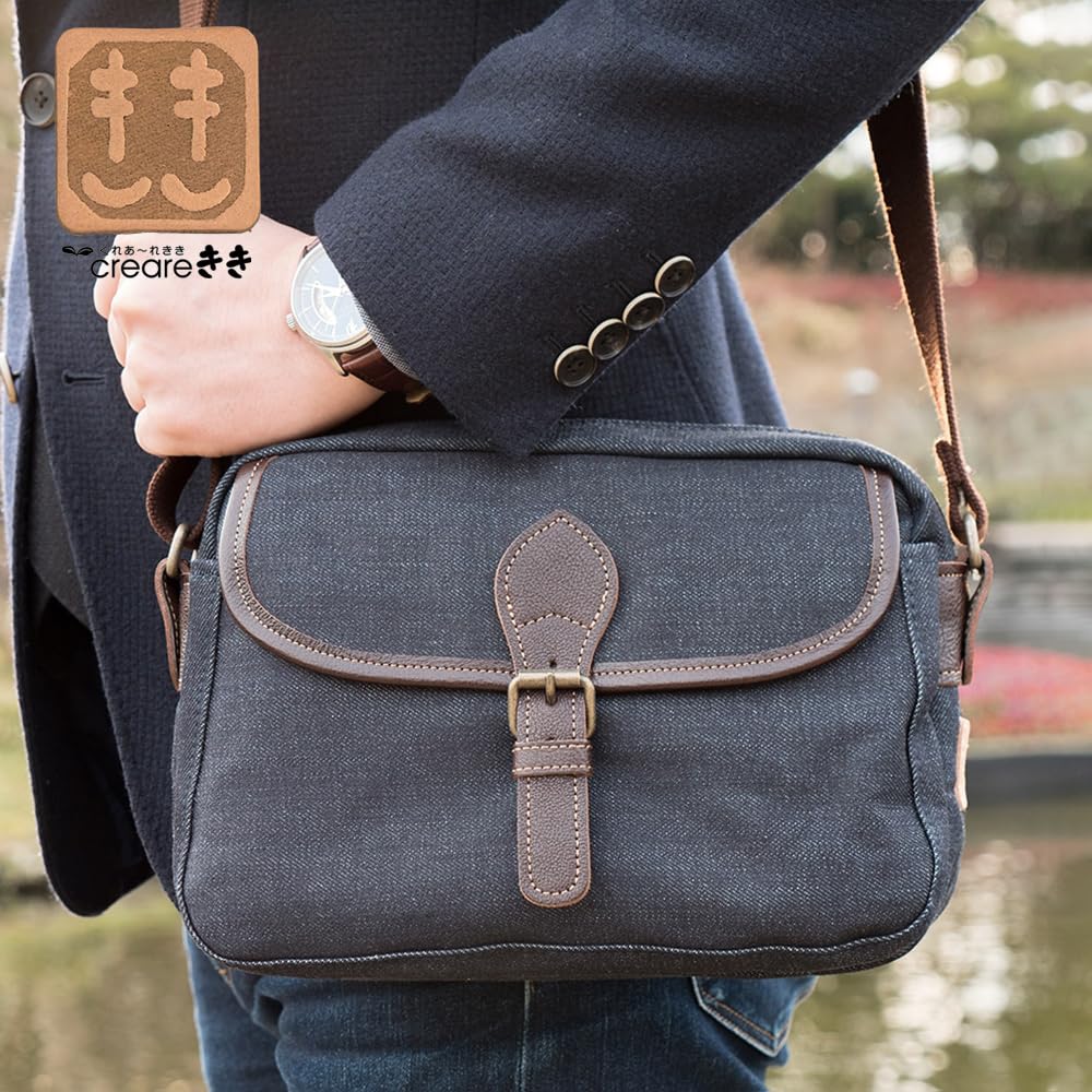 Shoulder Bag for Shoulder Made In Okayama Walking Toyooka Birthday [creare KIKI] Men, Crossbody, Bag, Lightweight, Japan, Denim, Bag, Bag, Father,