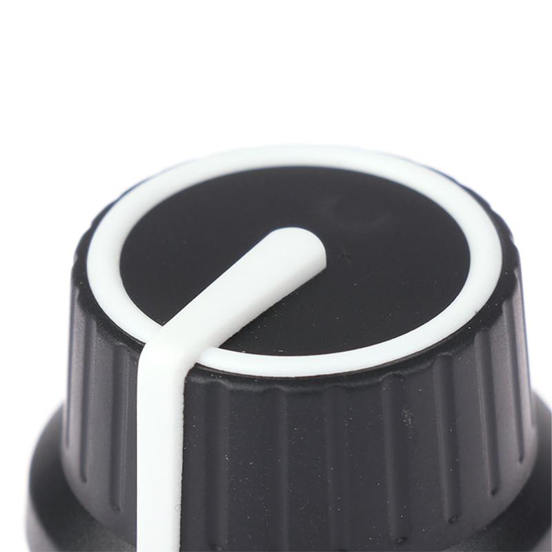 2Pcs Black White Rubber Half Shaft Knob Potentiometer Rotary Encoder Volume Switch Cap 25*25.5Mm