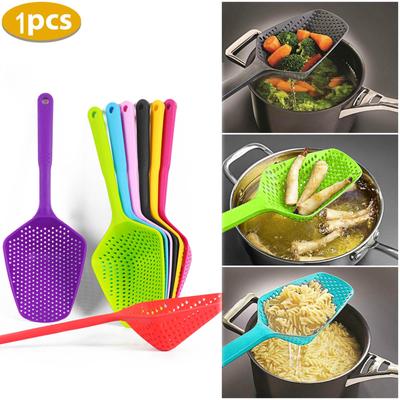 1PC Mutfak Büyük Kepçe Kevgir Makarna Isıya Dayanıklı Süzgeç Plastik Buz Kepçesi