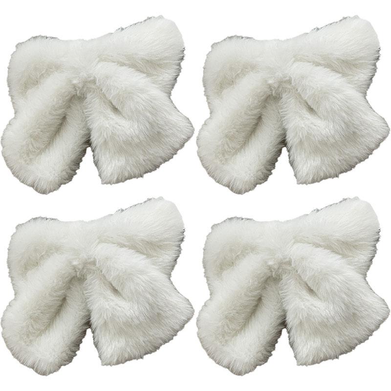 Nuova Pinza per Capelli con Fiocco in Peluche Carino Invernale, Pinzette a Fiocco Semplici Colorate Solide Coreane, Grande Fermaglio per Capelli per Bambine