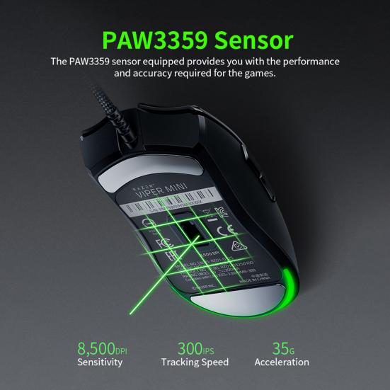 for Razer Viper SPEEDFLEX Cable Chroma Wired Mouse RGB Lightweight 8500DPI Optical Sensor