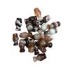 Twisted Silk Agate Vase-Style Beads, 8×16mm, Black Coffee Color, Handmade Jewelry Accessories