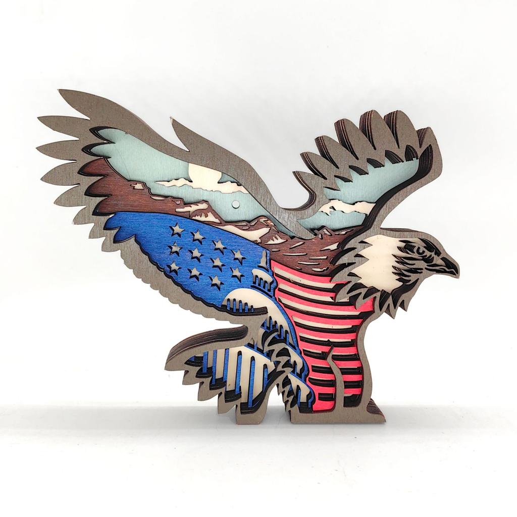 2025 New Nordic Style Creative Wooden Carving Ocean Forest Animals with Lighting Wood Crafts Ornaments Home Accessories