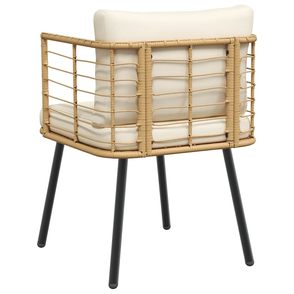 Garden Chair with Cushions Natural Poly Rattan