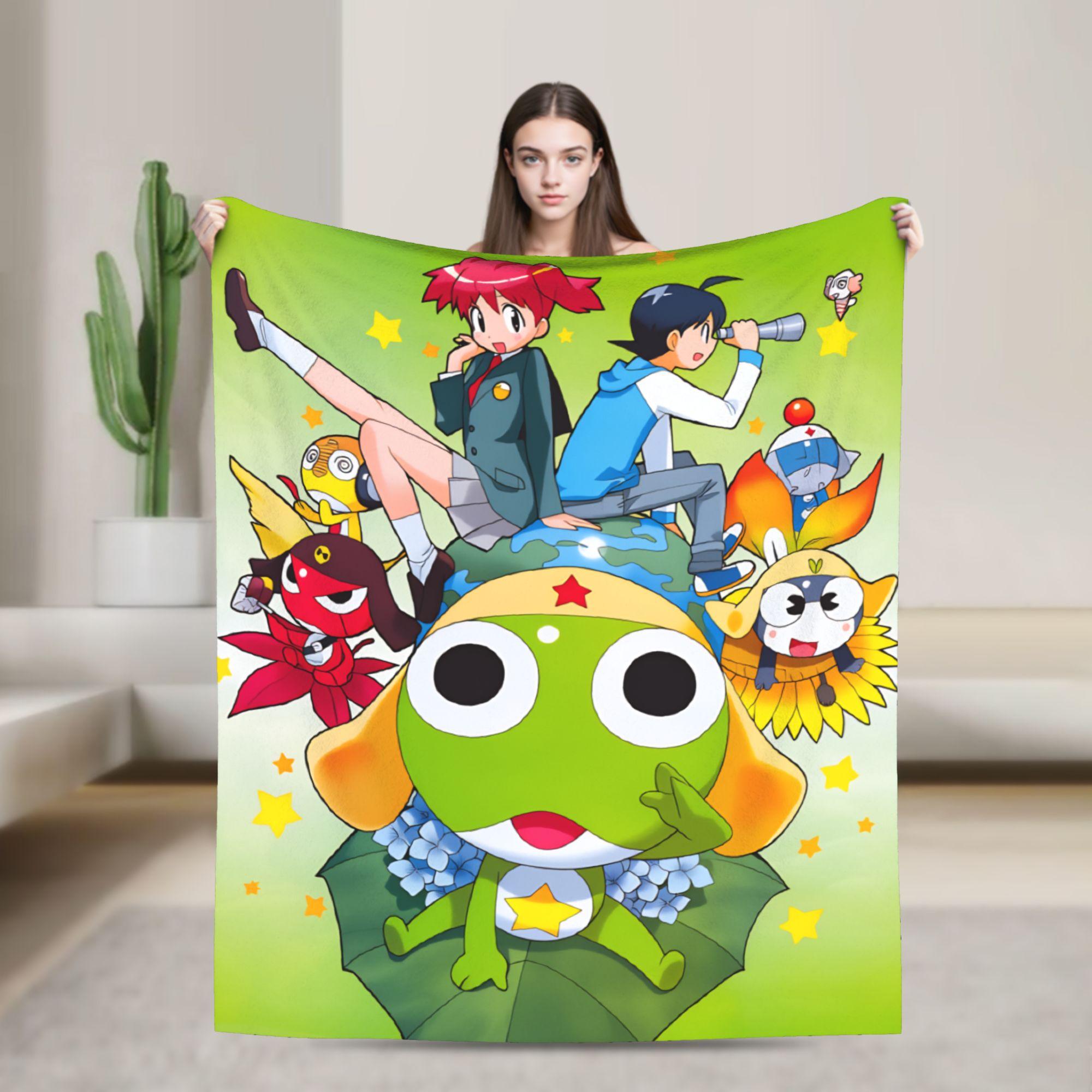 

Classic Comedy Anime Keroros Frog Blanket Travel Flannel Throw Blanket For Couch Chair Super Soft Design Quality Bedspread Gift 130x150cm