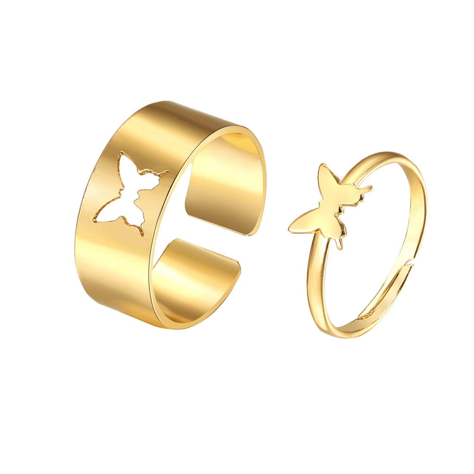 

Couple Ring For Men And Women Ring Combination Fashions Open Ring Butterfly Ring