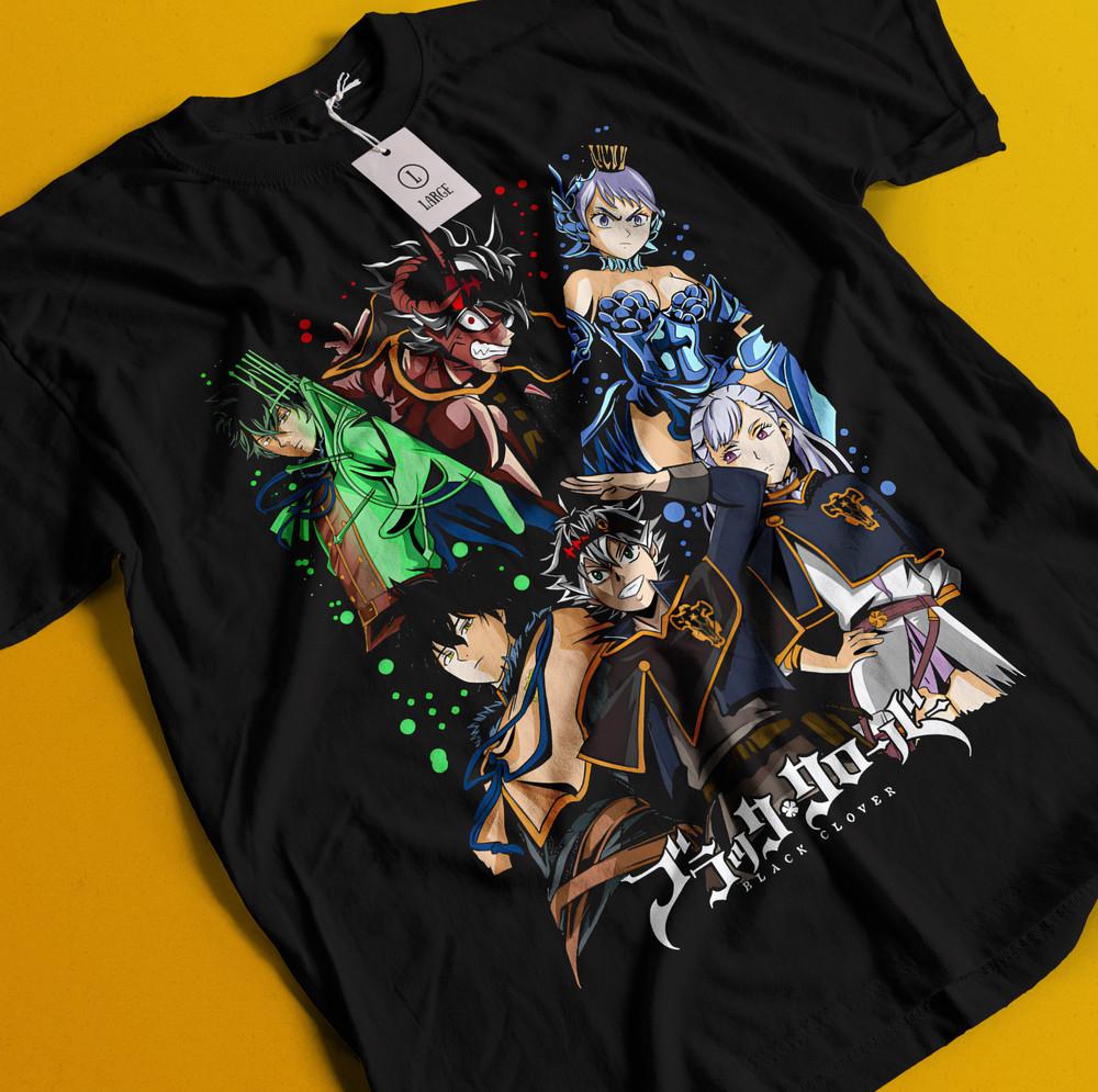

Asta Yuno T-shirt Black Clover Anime Manga Asta Girl Gifts Black Shirt All Size 4XL