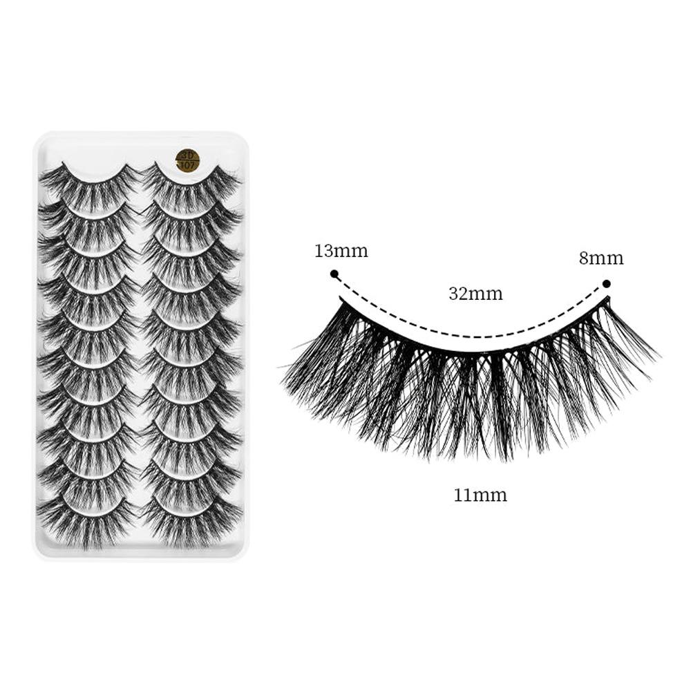 10 Pairs 3D Soft Mink Hair False Eyelashes Crisscross Thick Long Eye Lashes Women's Beauty