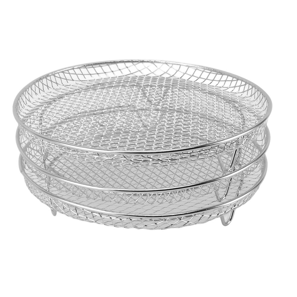 3PCS Fryer Rack Set 304 Stainless Steel Stackable Multi Layer Dehydrator Rack 8 Inch Fryer Accessories
