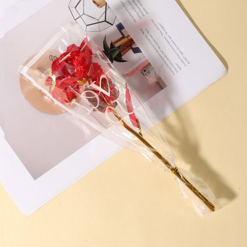 LED Lights Gold Foil Rose Flower Glowing Wedding Fake Flower  Valentine's Day