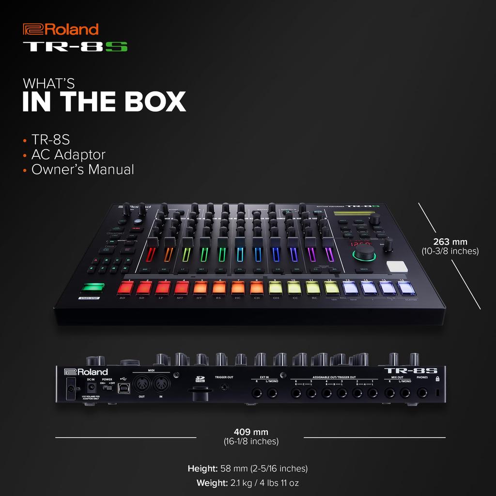 Roland Rhythm Performer Drum Machine for Beat AIRA Aira TR-8S Machine/Rhythm Production/Beat Making/Music Production/Live Performance/DTM/Equipment