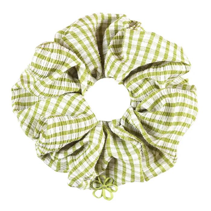Open Petal Check Scrunchie