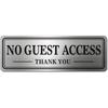 Metal Stainless Steel No Guest Access Private Sign for Doors,With Self Adhesive,9x3in(No Guest Access)