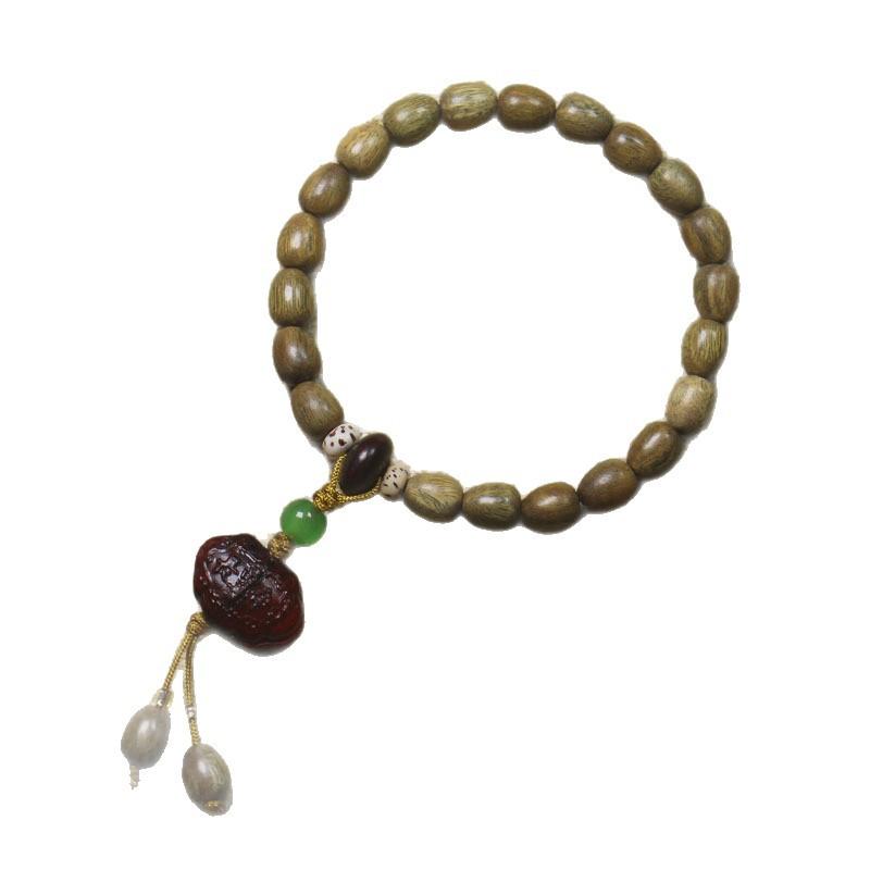Green Sandalwood Women’s Prayer Beads Bracelet with Safety Lock Elegant Gift