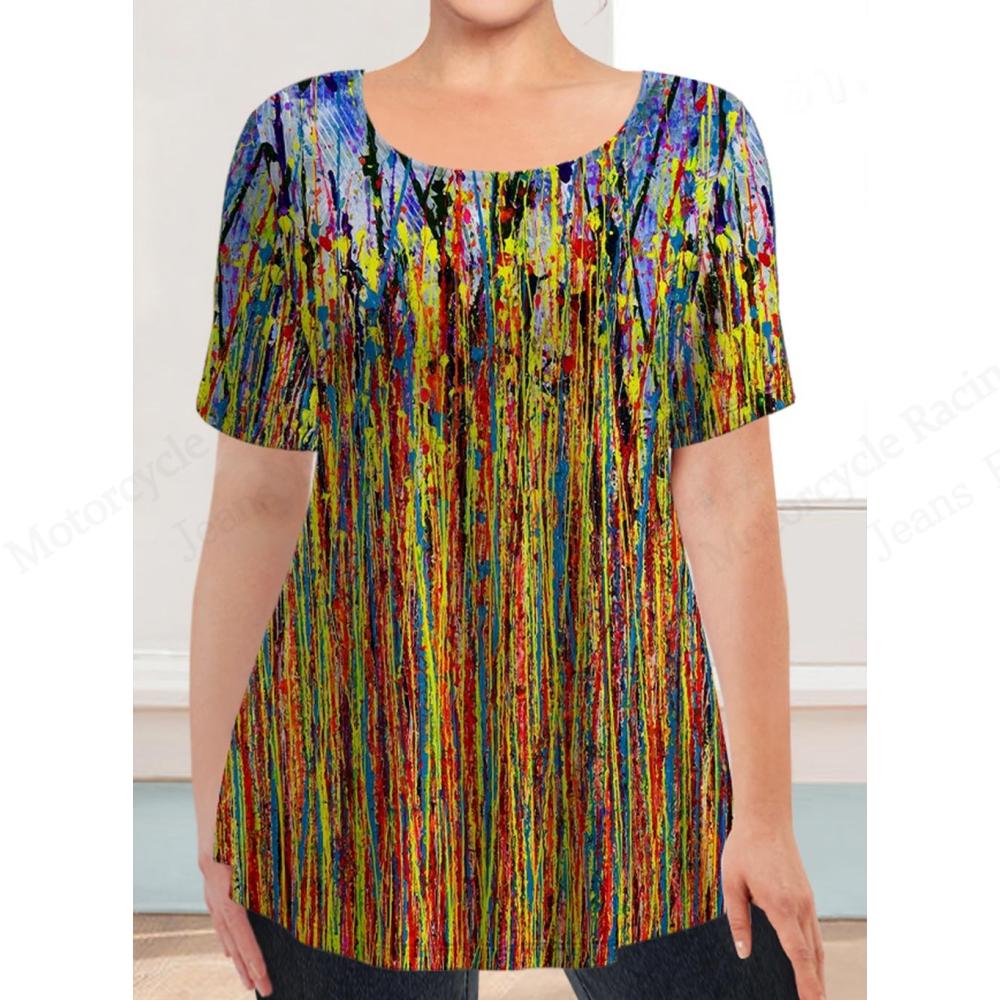 Casual Short Sleeved Printed Fashionable Oversized 3D Top Pattern T-shirt for Men Comfortable Summer Round Neck