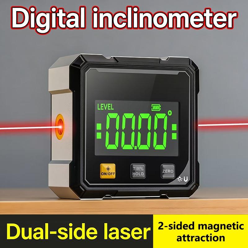 Accurate Measurement Level Four Sided Magnetic Suction Double-Sided Laser Tilt Angle Box Small Electronic Angle Ruler For Slope