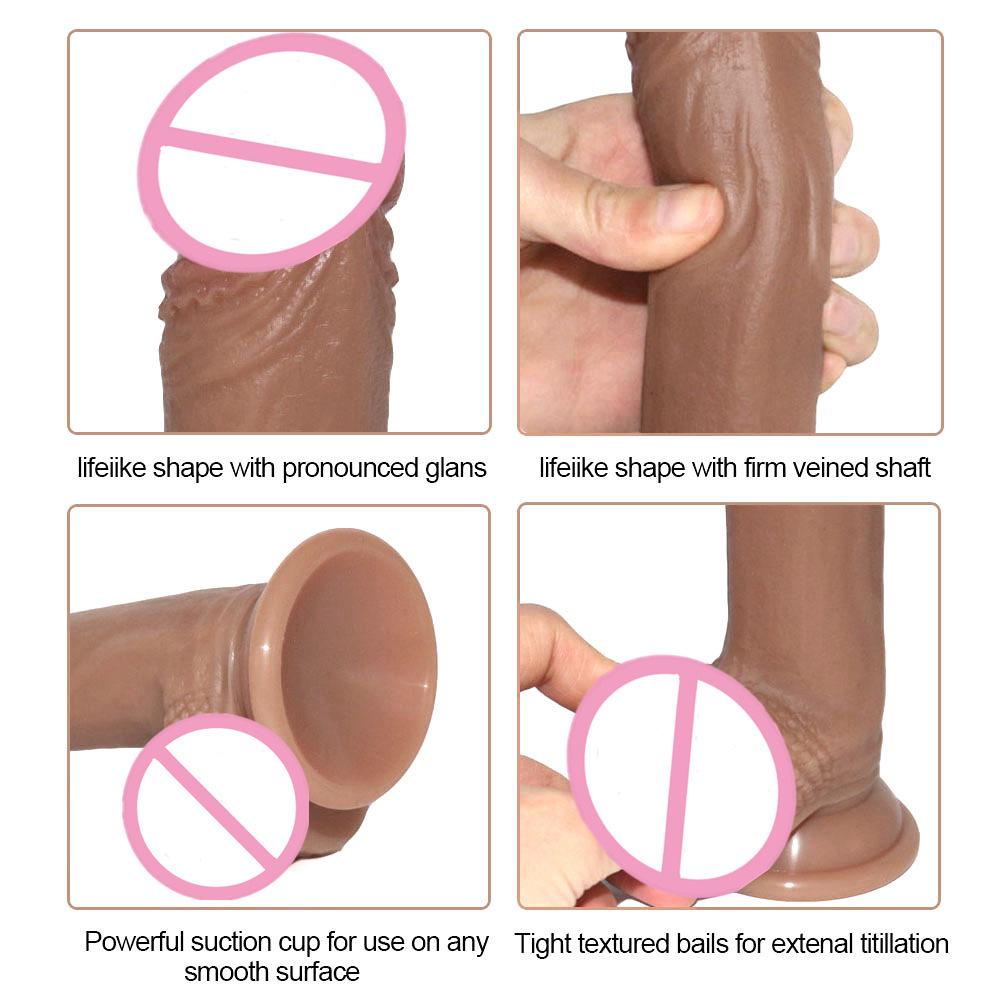 Liquid Silicone Dildo Female Masturbator Adult Soft Anal Plug Wearing Dildo Sexual Products
