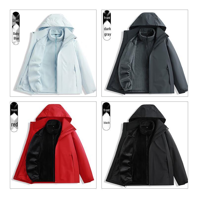 EASTERN CAMEL Unisex 3-in-1 Outdoor Windproof Hooded Jacket