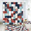 4Pcs Shower Curtain Set with Non-Slip Bath Mat, Toilet Lid Cover, Contour Rug & 12 Hooks, Bathroom